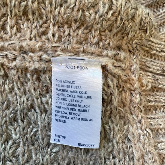 St John’s Bay short sleeve open front cardigan sweater size Large in marled tans - Picture 6 of 6